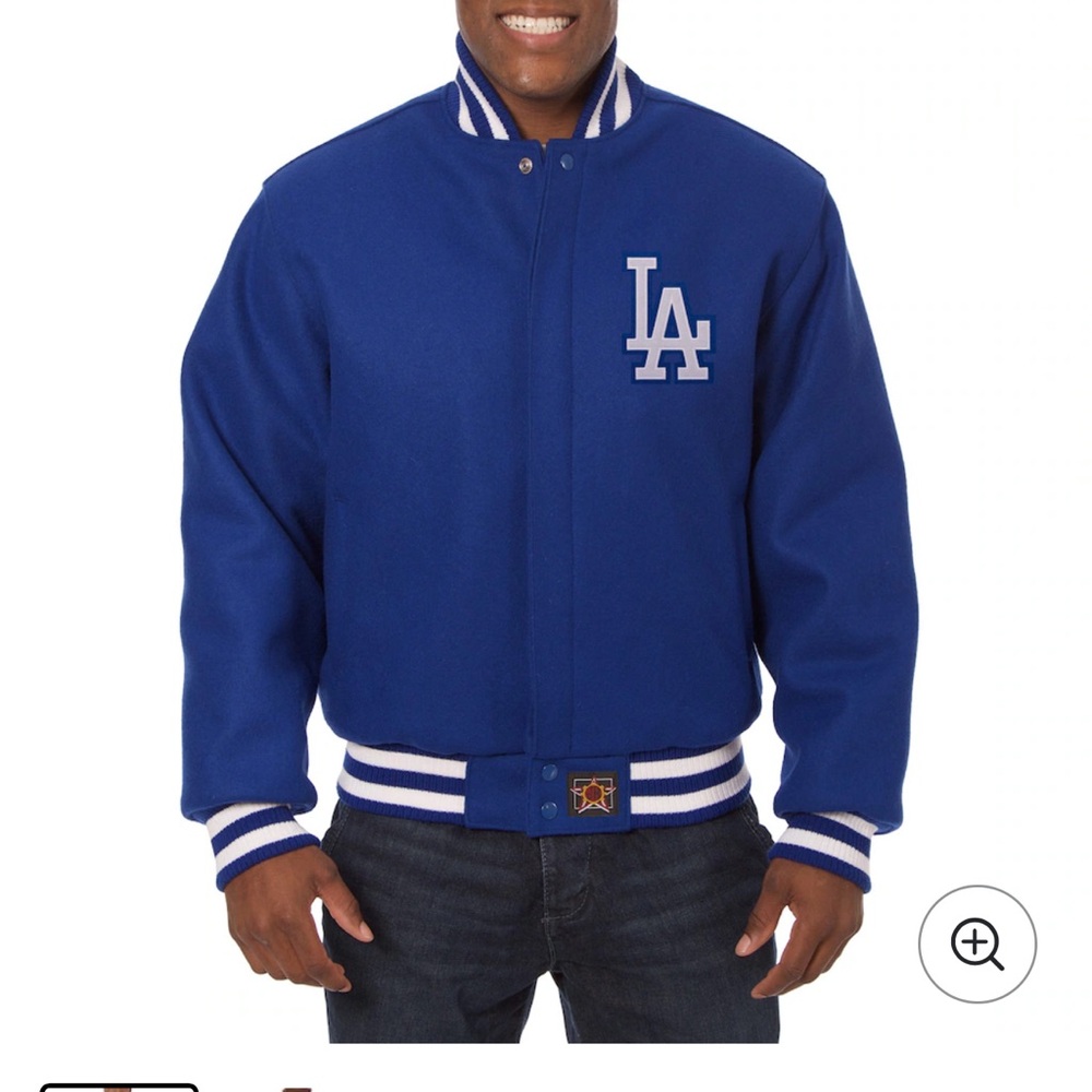 Men's Los Angeles Dodgers JH Design Royal Wool Full-Button Jacket